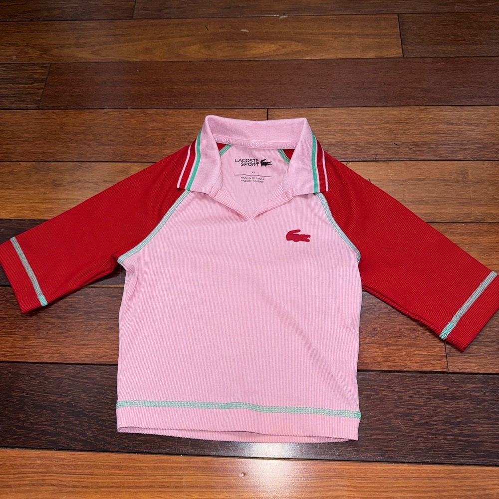 Lacoste Women’s Pink and Red Active Polo Shirt
